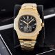 Clone Patek Philippe Nautilus Yellow Gold Diamond Bezel Chronograph Watches (2)_th.jpg